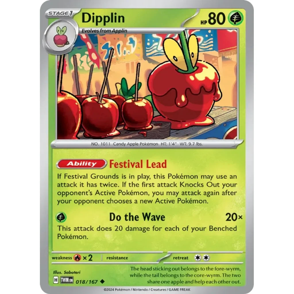 Dipplin 018/167 Uncommon Twilight Masquerade Pokemon Near Mint (NM) przód
