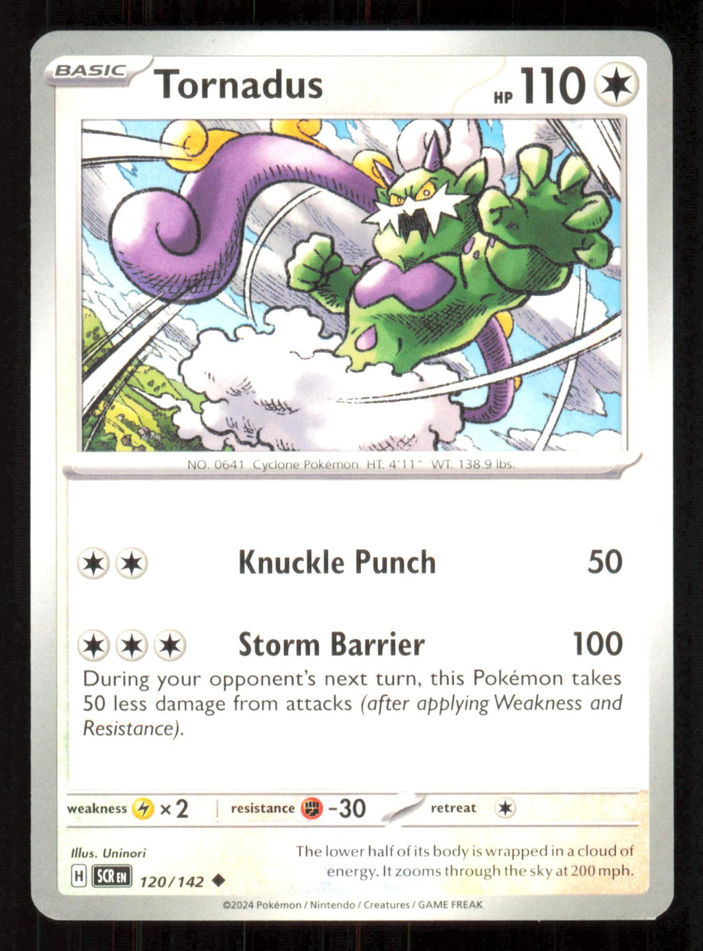Tornadus 120/142 Uncommon Stellar Crown Pokemon Near Mint (NM) przód