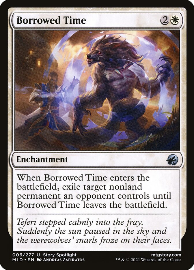 Borrowed Time 6 Uncommon Innistrad: Midnight Hunt Magic: The Gathering Near Mint (NM) przód