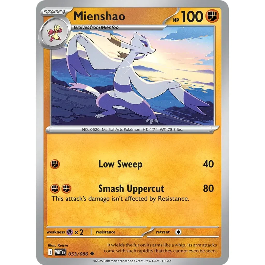 Mienshao 053/086 Uncommon SV: White Flare Pokemon Near Mint (NM) przód