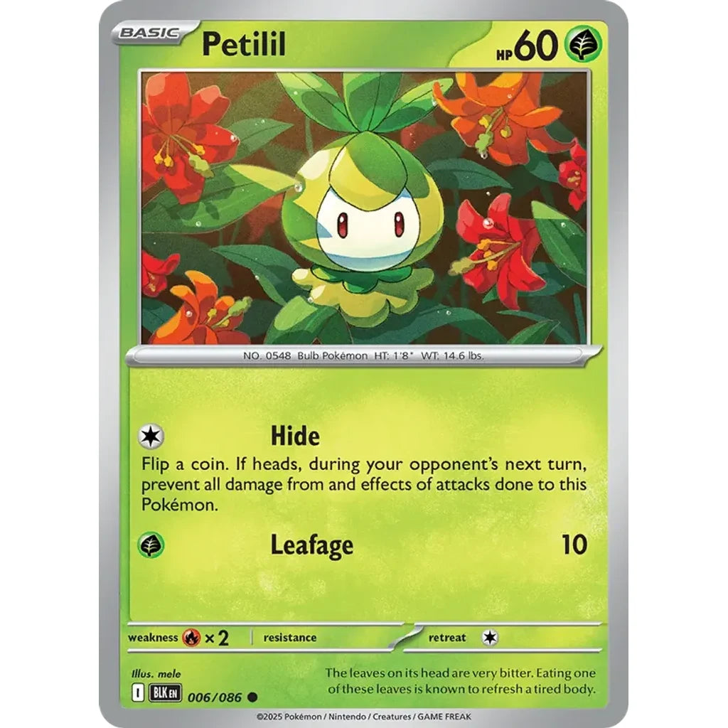 Petilil 006/086 Common SV: Black Bolt Pokemon Near Mint (NM) przód