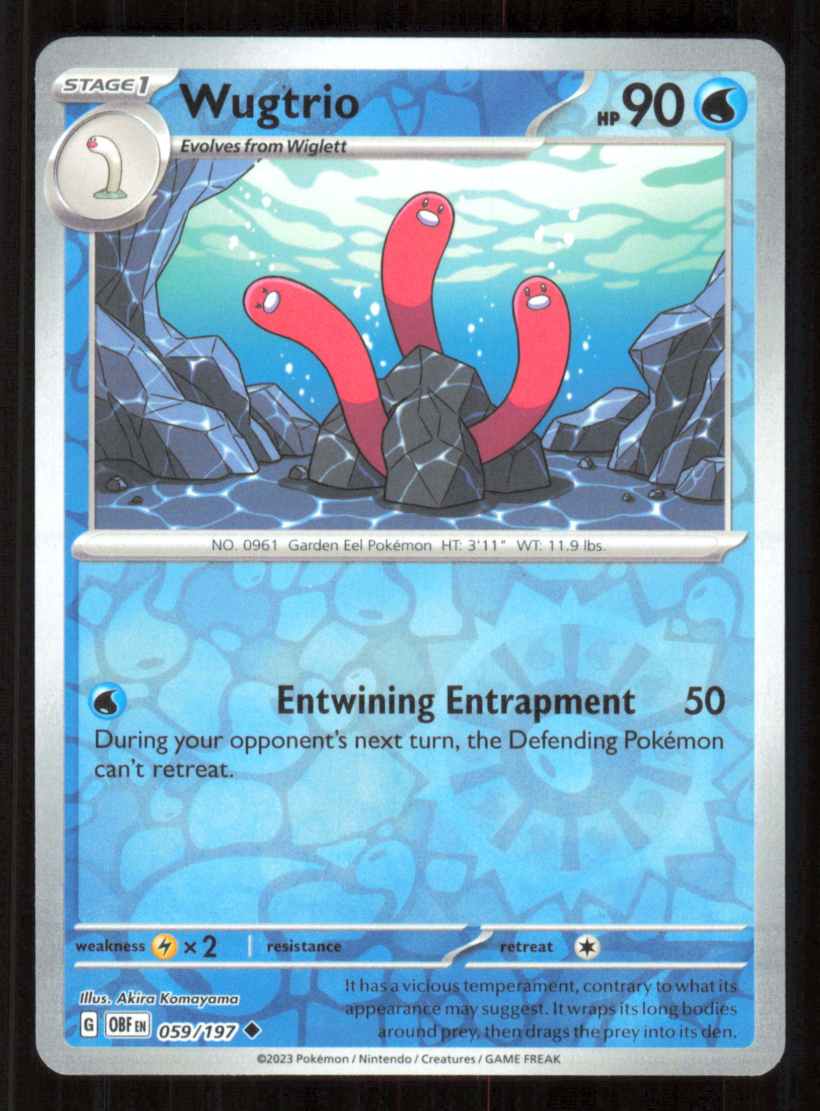 Wugtrio Uncommon SV03: Obsidian Flames 059/197 Near Mint (NM) przód