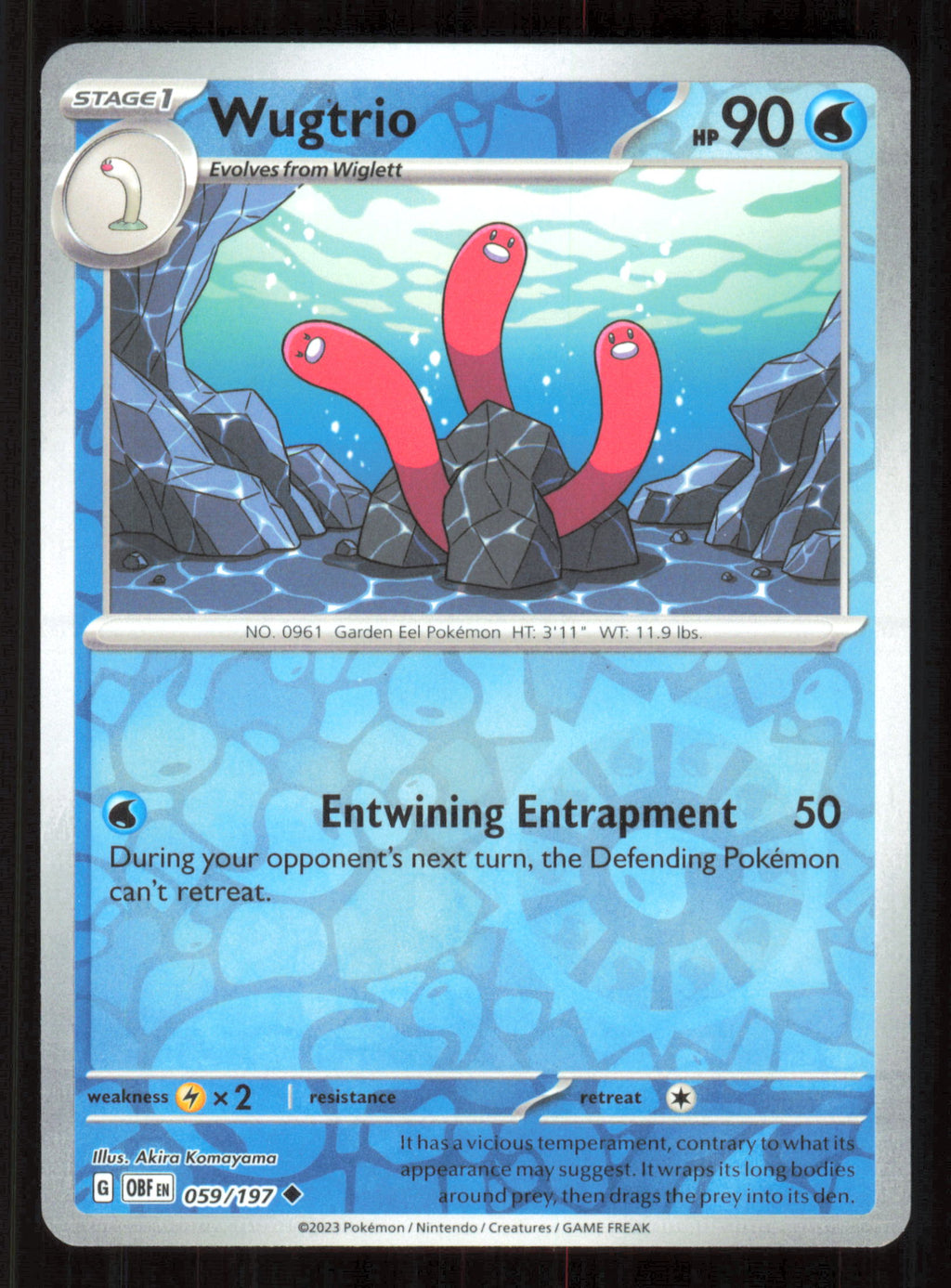 Wugtrio Uncommon SV03: Obsidian Flames 059/197 Near Mint (NM) — przód