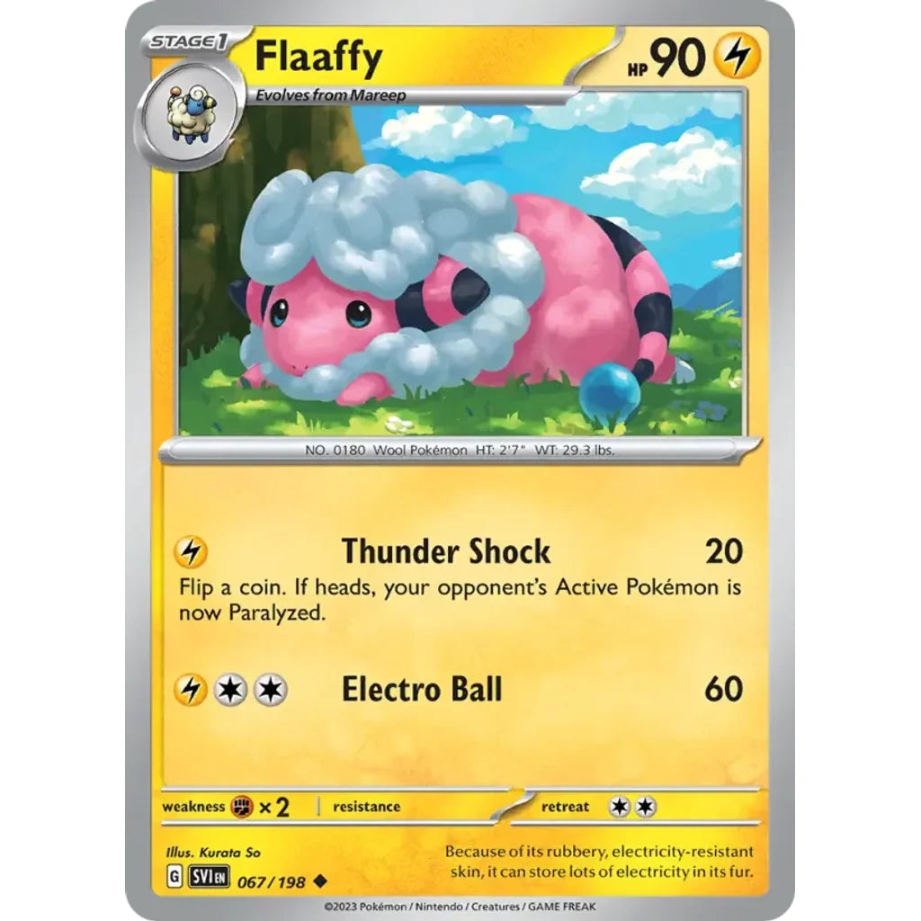 Flaaffy 067/198 Uncommon Scarlet &amp; Violet Pokemon Lightly Played (LP) przód