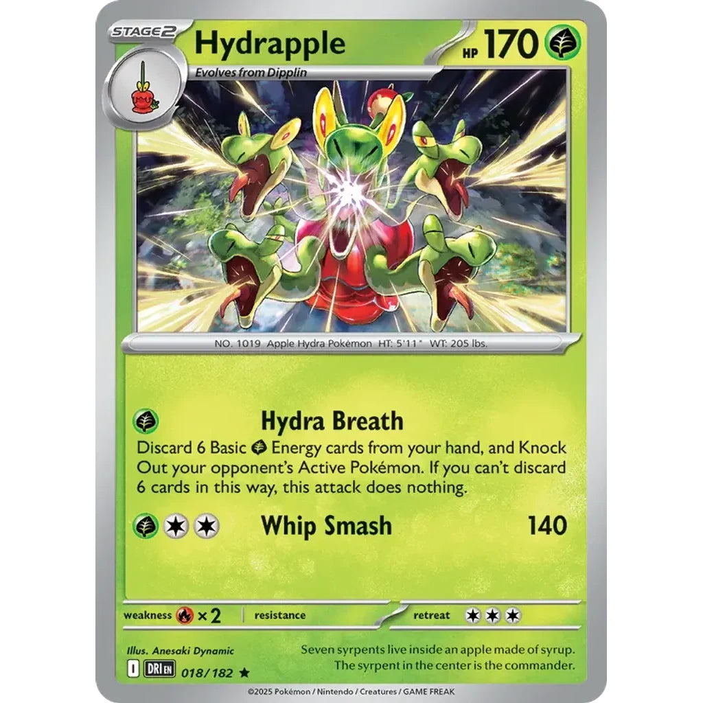 Hydrapple 018/182 Rare Destined Rivals Pokemon Holo Near Mint (NM) przód