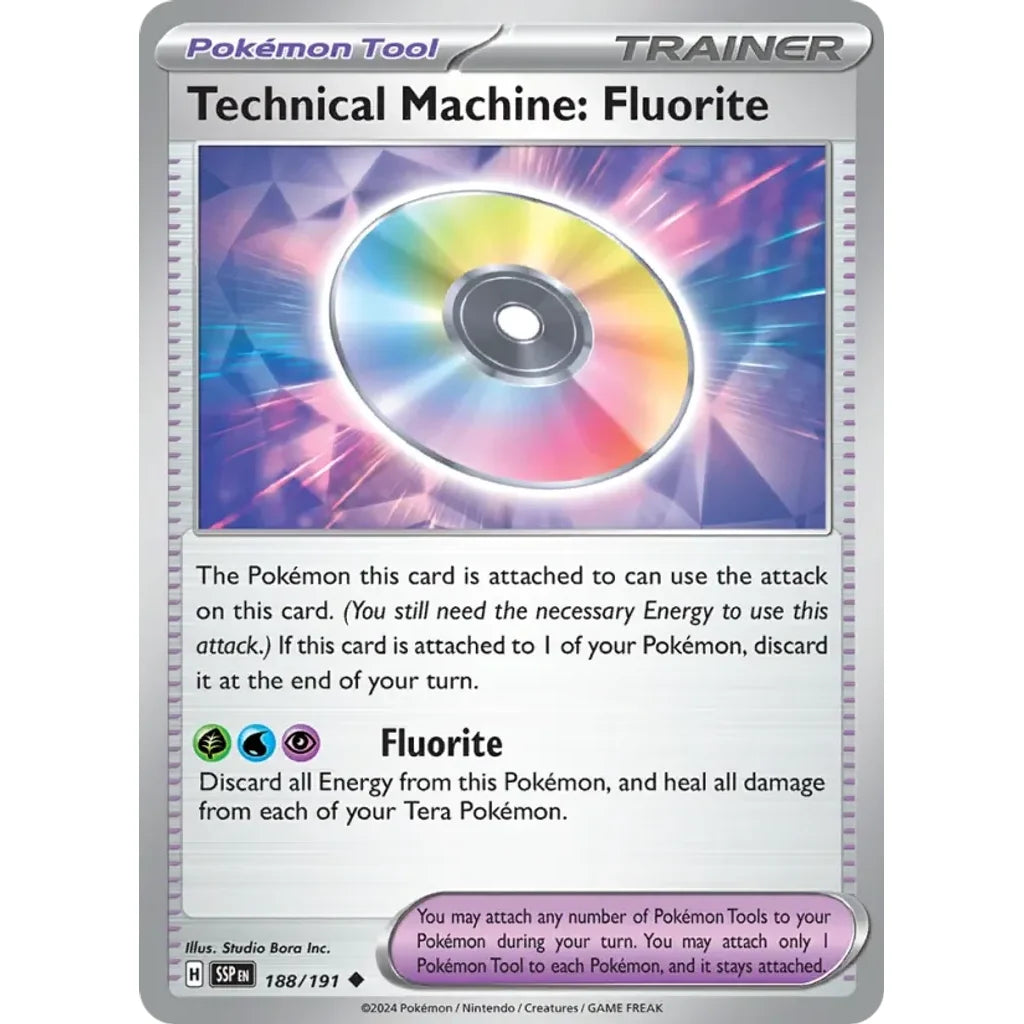 Technical Machine: Fluorite 188/191 Uncommon Surging Sparks Pokemon Near Mint (NM) przód
