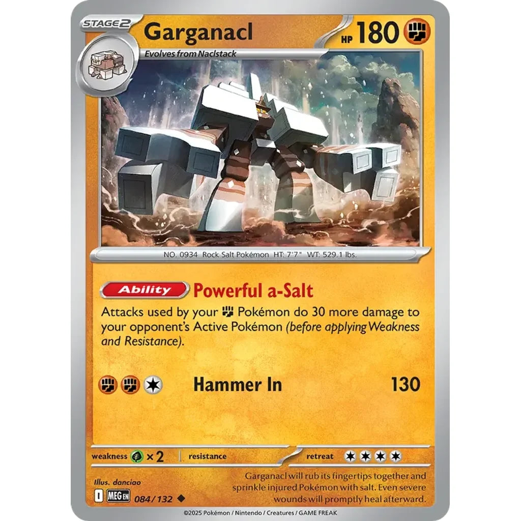 Garganacl 084/132 Uncommon Mega Evolution Pokemon Near Mint (NM) przód