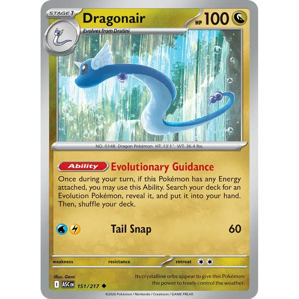 Dragonair 151/217 Uncommon ME: Ascended Heroes Pokemon Lightly Played (LP) przód