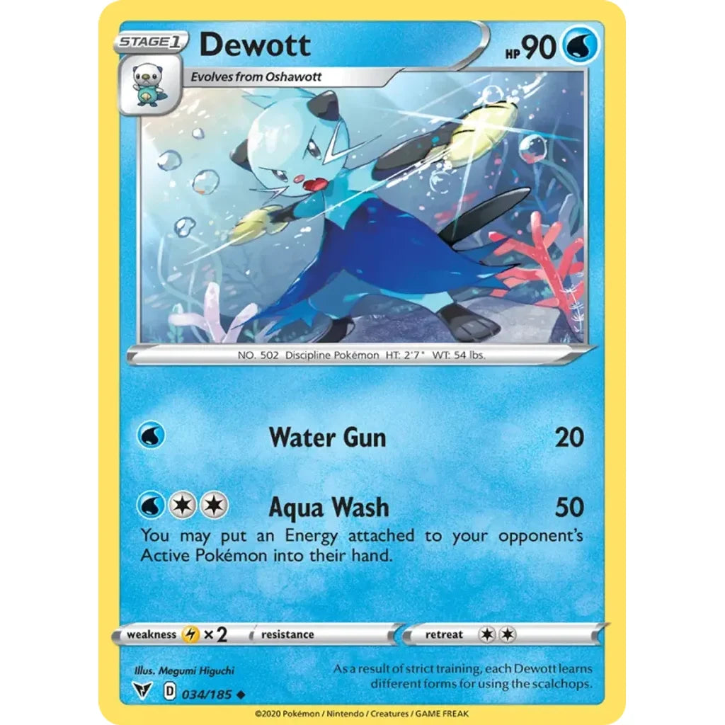 Dewott 034/185 Uncommon Vivid Voltage Pokemon Near Mint (NM) przód