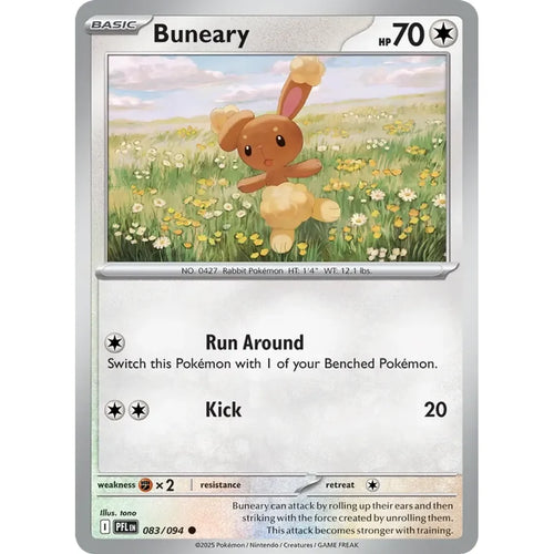 Buneary 083/094 Common Phantasmal Flames Pokemon Near Mint (NM) przód
