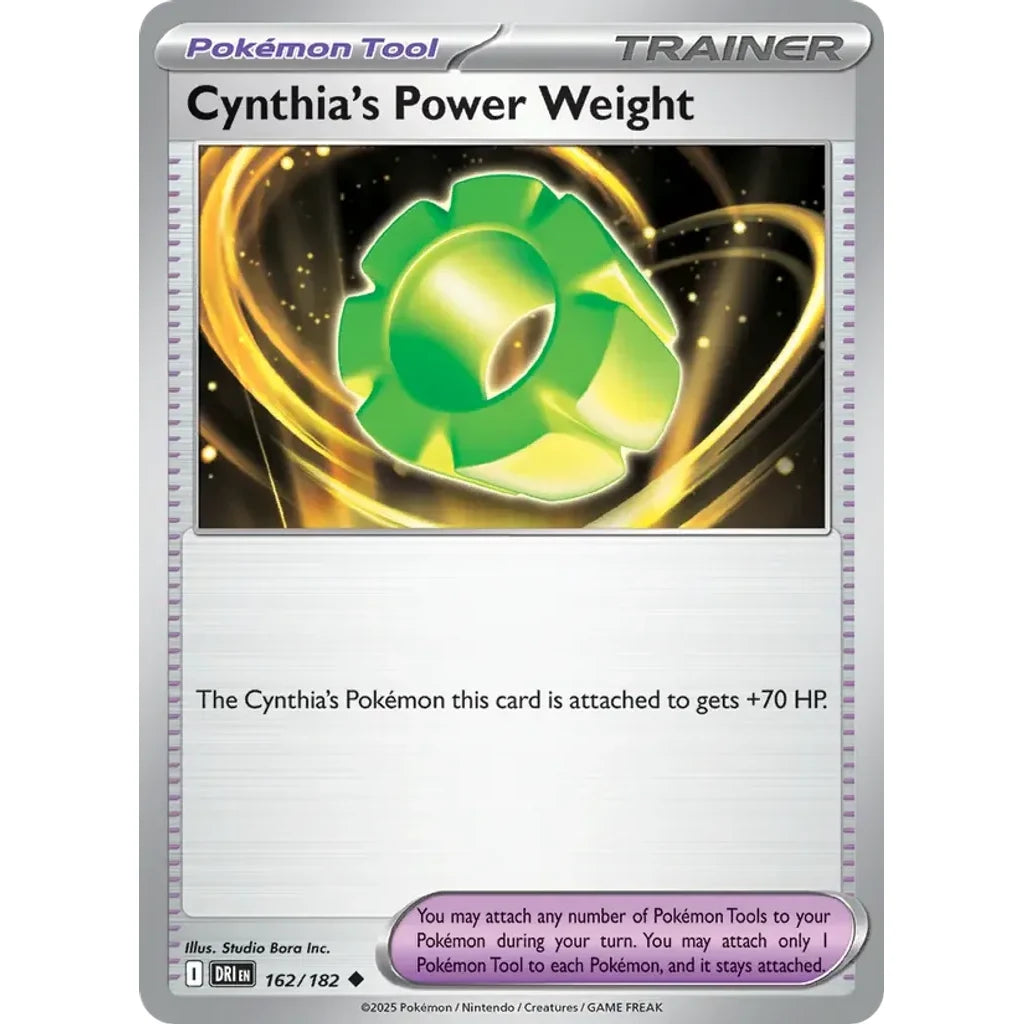 Cynthia's Power Weight 162/182 Uncommon Destined Rivals Pokemon Near Mint (NM) przód