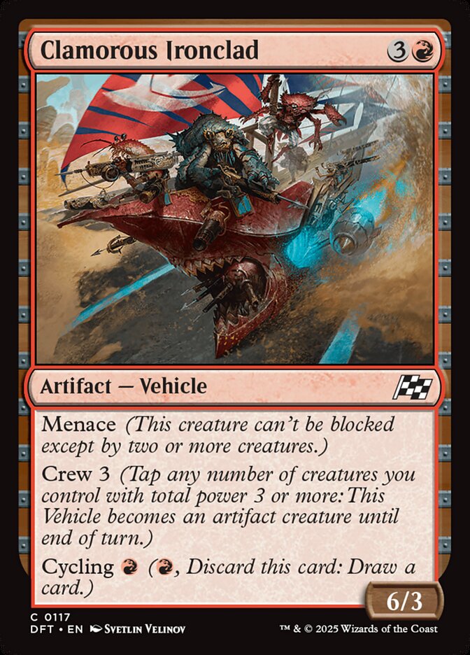 Clamorous Ironclad 117 Common Aetherdrift Magic: The Gathering Near Mint (NM) przód
