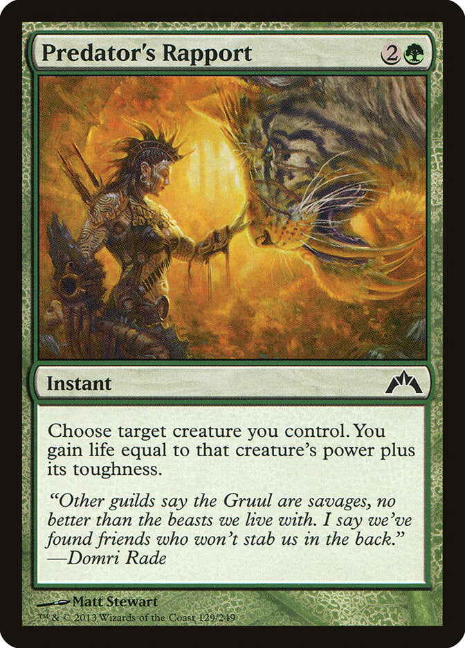 Predator's Rapport 129 Common Gatecrash Magic: The Gathering Near Mint (NM) przód