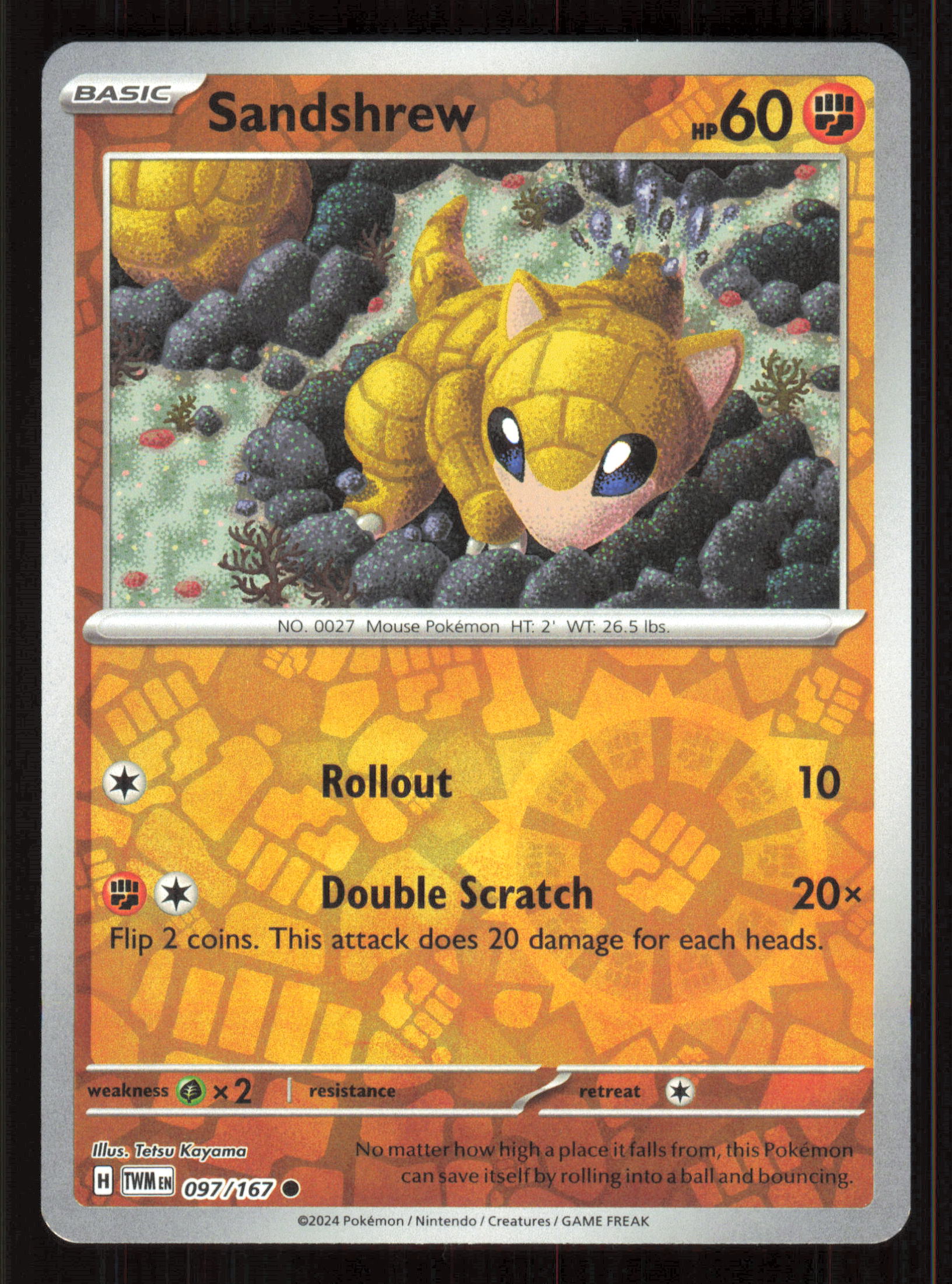 Sandshrew Common SV06: Twilight Masquerade 097/167 Near Mint (NM) przód