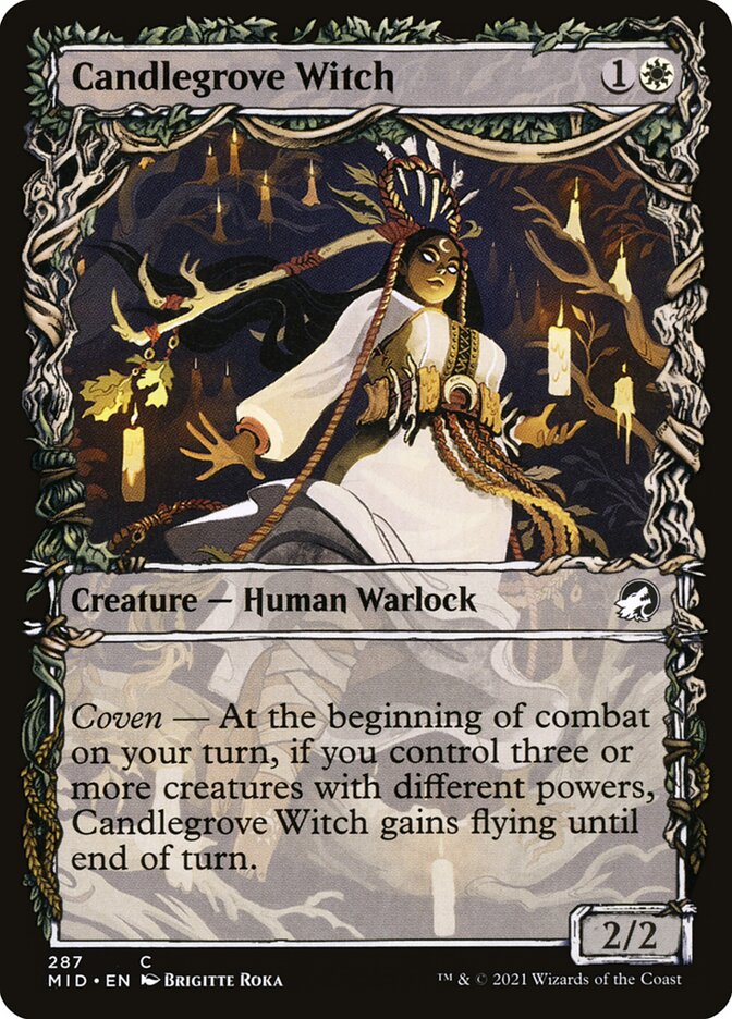 Candlegrove Witch (Showcase) 287 Innistrad: Midnight Hunt Magic: The Gathering Near Mint (NM) przód