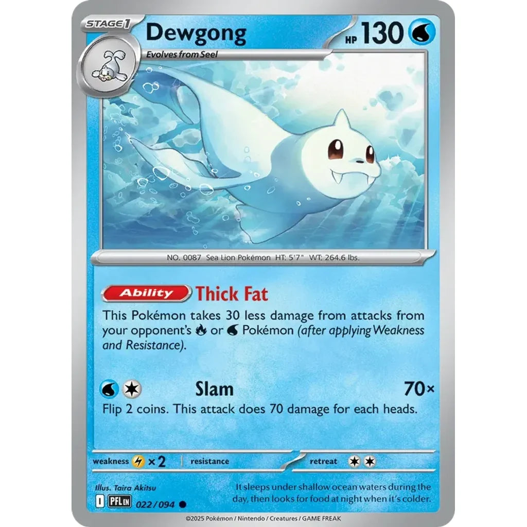 Dewgong 022/094 Common Phantasmal Flames Pokemon Reverse Holo Near Mint (NM) przód