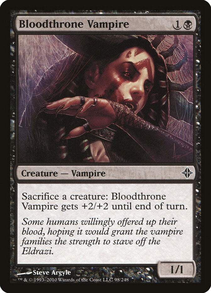 Bloodthrone Vampire 98 Common Rise of the Eldrazi Magic: The Gathering Lightly Played (LP) przód