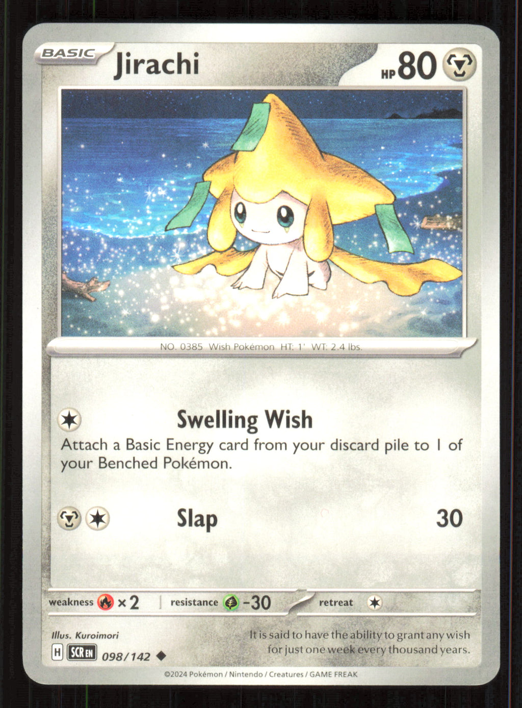 Jirachi Uncommon SV07: Stellar Crown 098/142 Near Mint (NM) przód