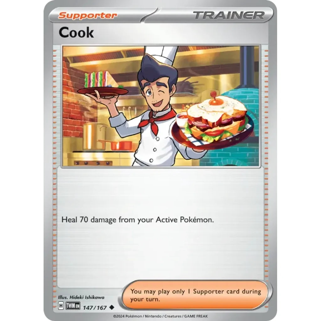 Cook 147/167 Uncommon Twilight Masquerade Pokemon Near Mint (NM) przód