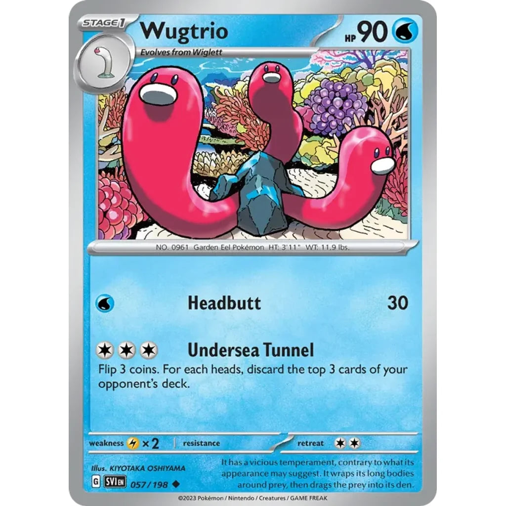 Wugtrio 057/198 Uncommon Scarlet &amp; Violet Pokemon Lightly Played (LP) przód