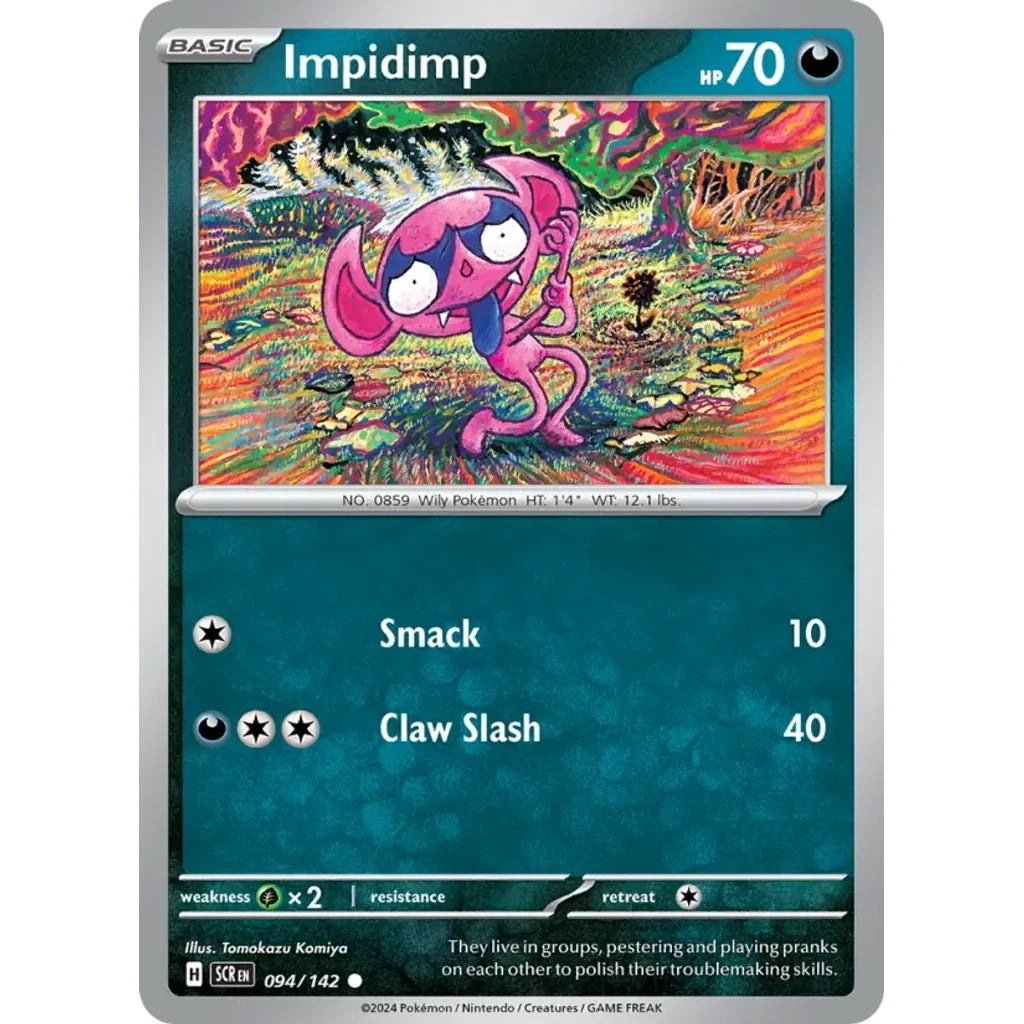 Impidimp 94/142 Common Stellar Crown Pokemon Lightly Played (LP) przód
