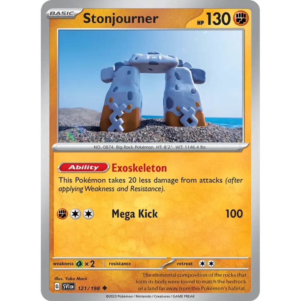Stonjourner 121/198 Uncommon Scarlet &amp; Violet Pokemon Lightly Played (LP) przód