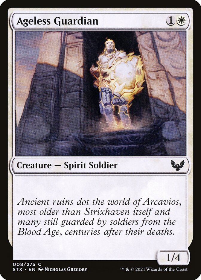 Ageless Guardian 8 Common Strixhaven: School of Mages Magic: The Gathering Near Mint (NM) przód