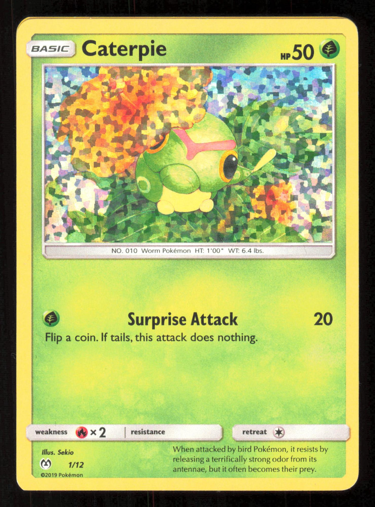Caterpie 001/012 Holo Promo McDonald's Promos 2019 Pokemon Holo Lightly Played (LP) przód