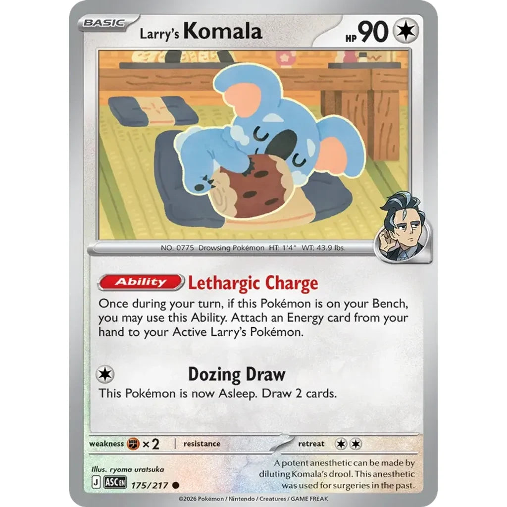 Larry's Komala 175/217 Common ME: Ascended Heroes Pokemon Lightly Played (LP) przód