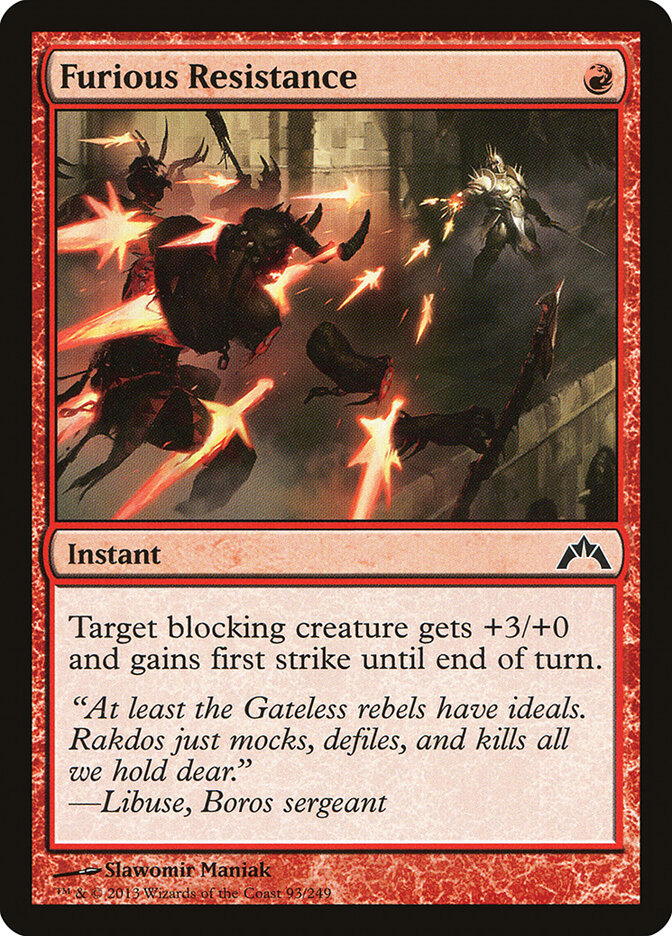 Furious Resistance 93 Common Gatecrash Magic: The Gathering Near Mint (NM) przód