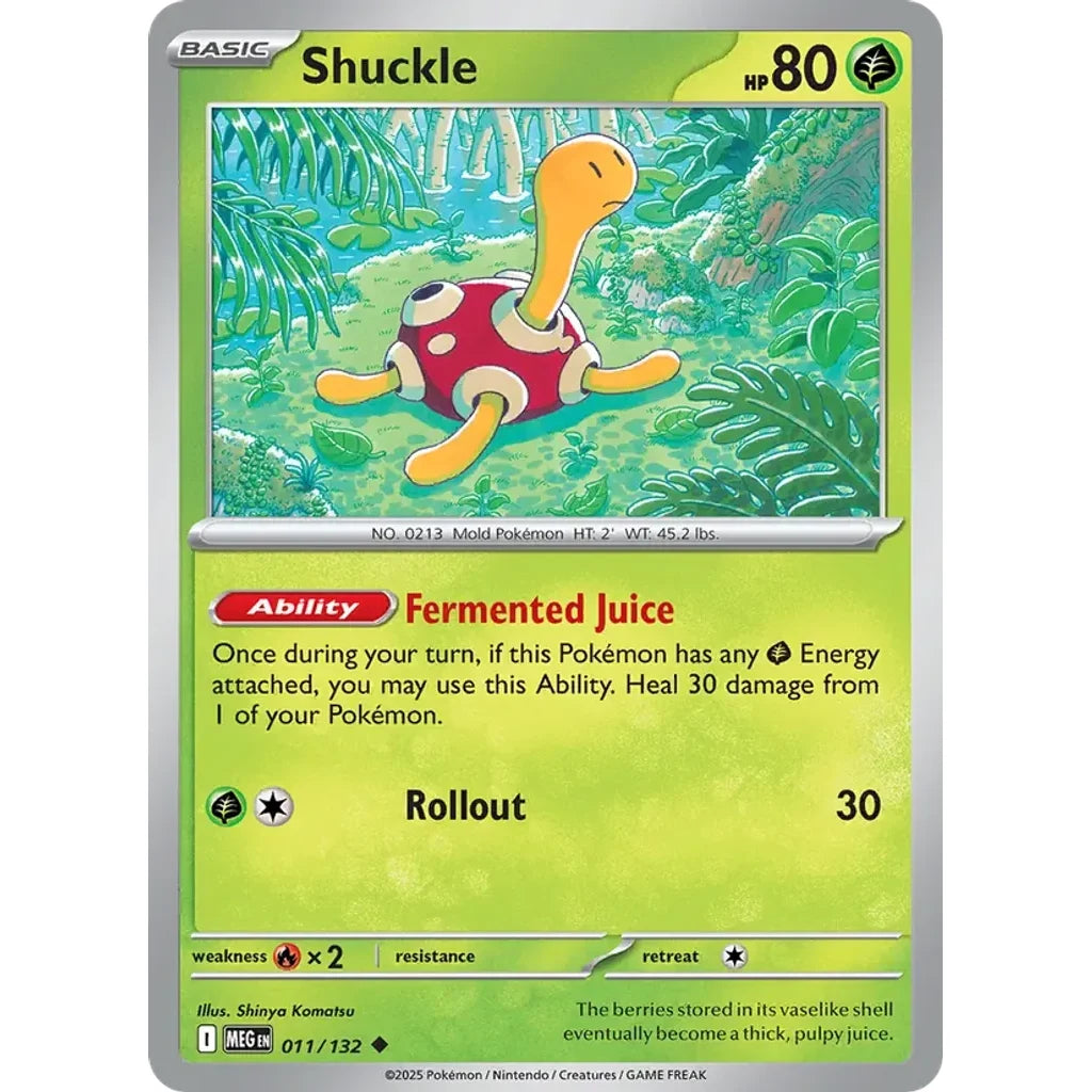 Shuckle 011/132 Uncommon Mega Evolution Pokemon Near Mint (NM) przód