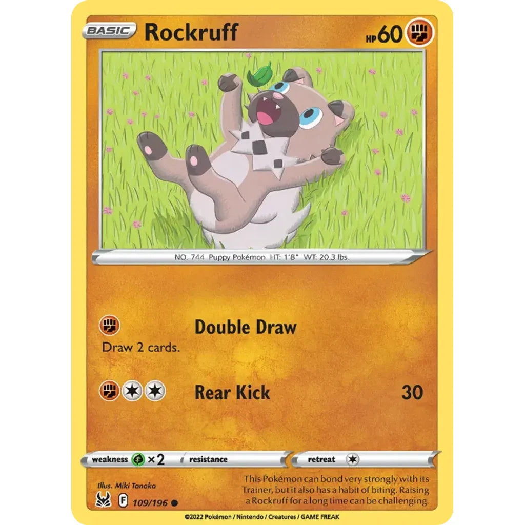 Rockruff 109/196 Common Lost Origin Pokemon Near Mint (NM) przód