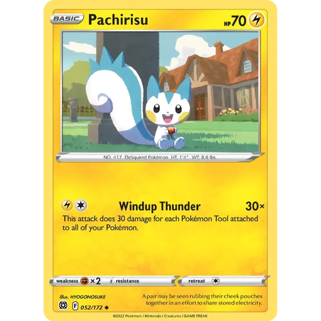 Pachirisu 052/172 Uncommon Brilliant Stars Pokemon Lightly Played (LP) przód