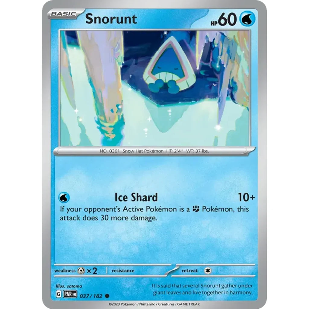 Snorunt 037/182 Common Paradox Rift Pokemon Reverse Holo Near Mint (NM) przód