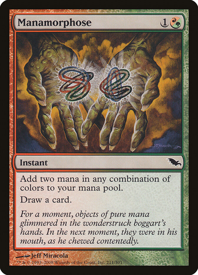 Manamorphose 211 Common Shadowmoor Magic: The Gathering Moderately Played (MP) przód