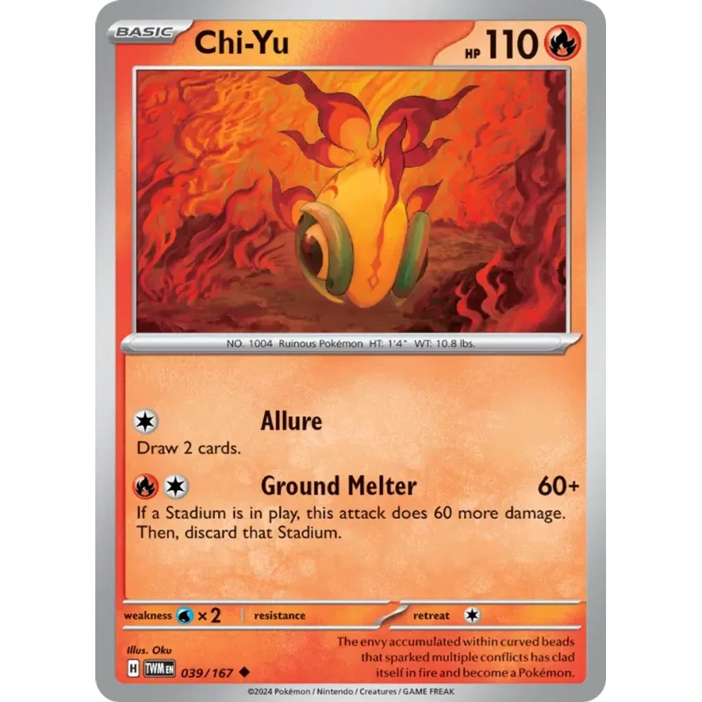 Chi-Yu 039/167 Uncommon Twilight Masquerade Pokemon Near Mint (NM) przód
