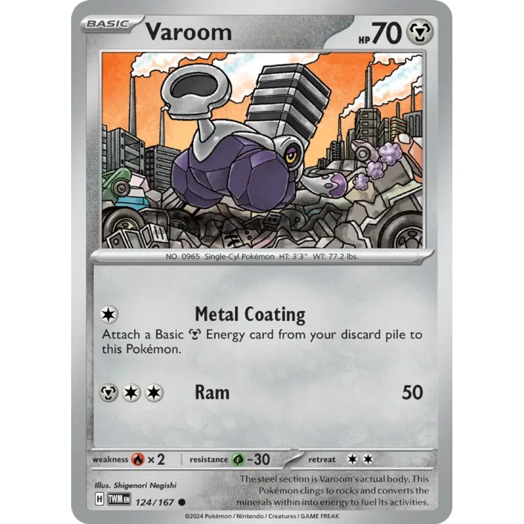 Varoom 124/167 Common Twilight Masquerade Pokemon Near Mint (NM) przód