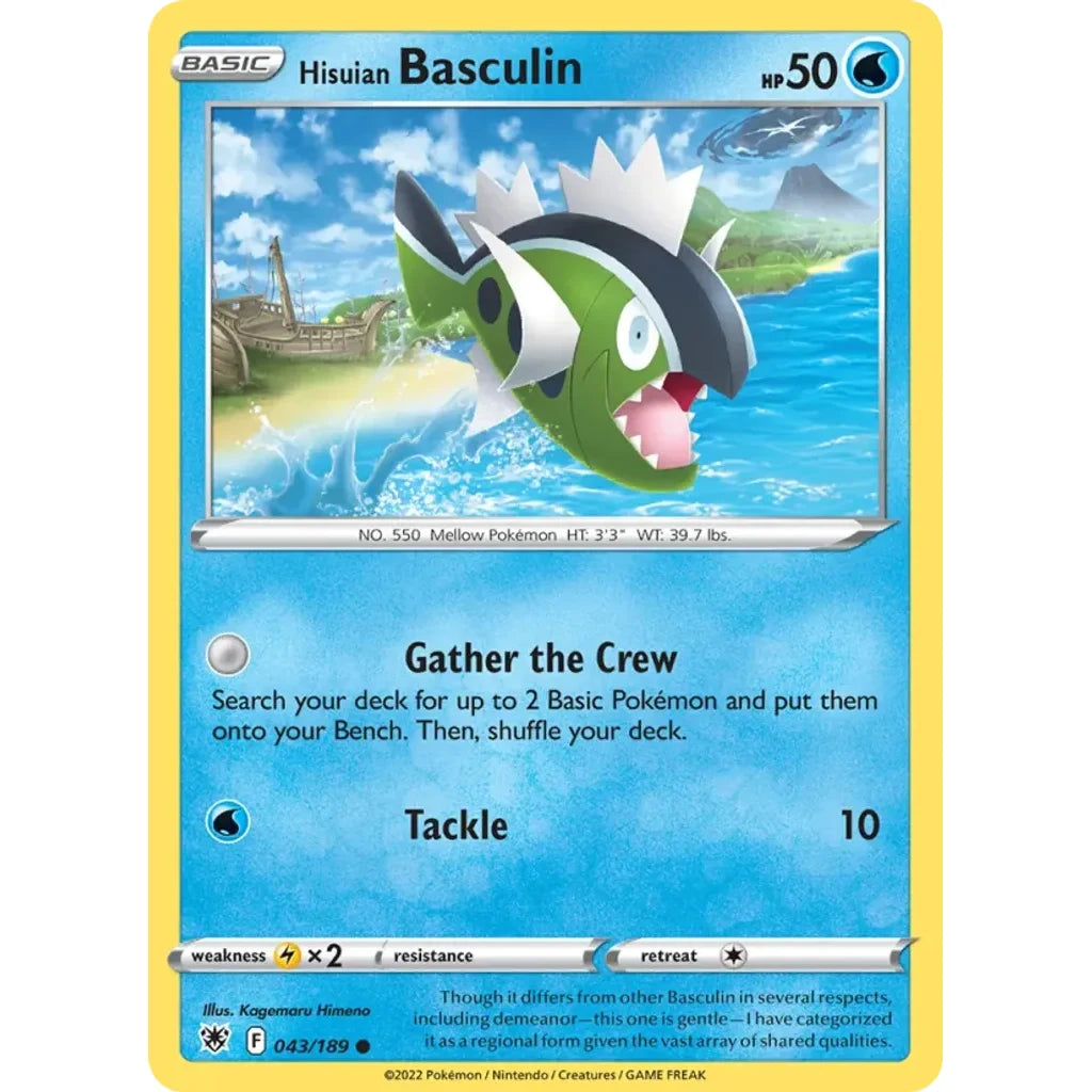 Hisuian Basculin 043/189 Common Astral Radiance Pokemon Near Mint (NM) przód