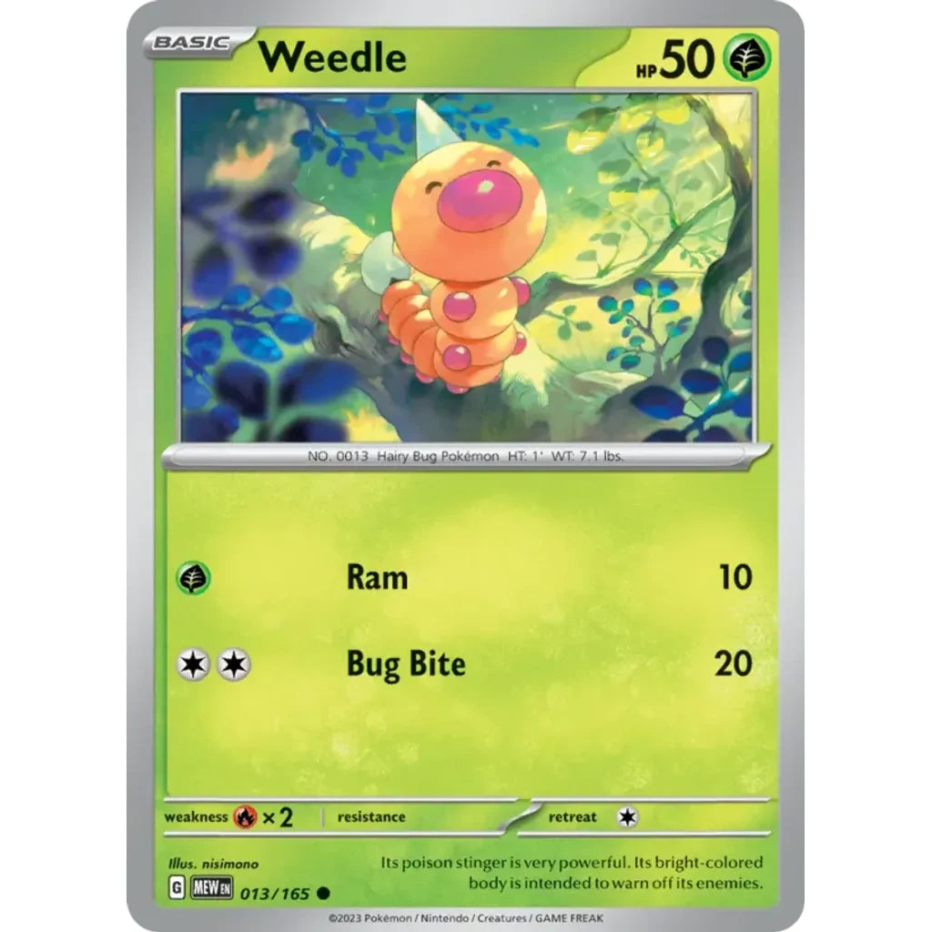 Weedle 013/165 Common 151 Pokemon Japanese Near Mint (NM) przód