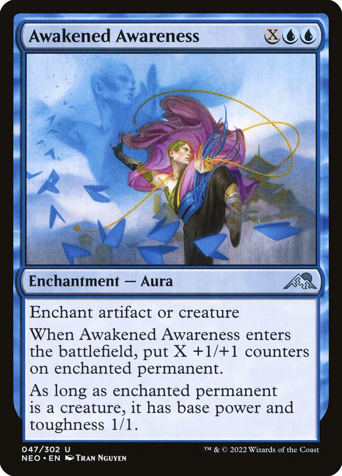 Awakened Awareness 47 Uncommon Kamigawa: Neon Dynasty Magic: The Gathering Near Mint (NM) przód