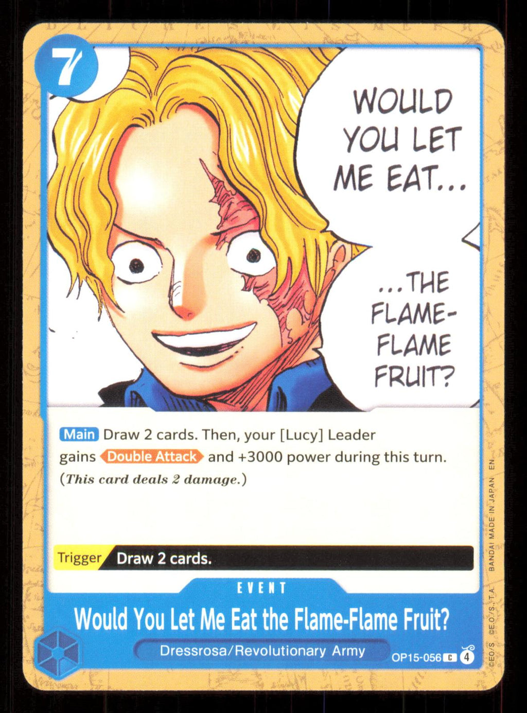 Would You Let Me Eat the Flame-Flame Fruit? OP15-056 Adventure on Kami's Island One Piece Near Mint (NM) przód