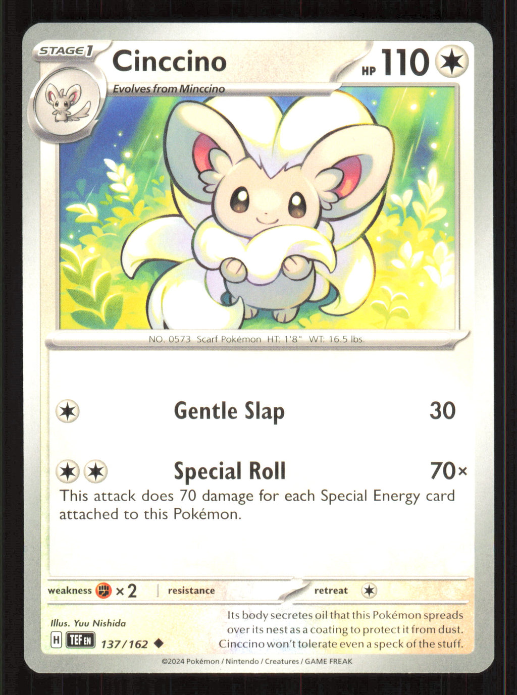 Cinccino Uncommon SV05: Temporal Forces 137/162 Near Mint (NM) — przód