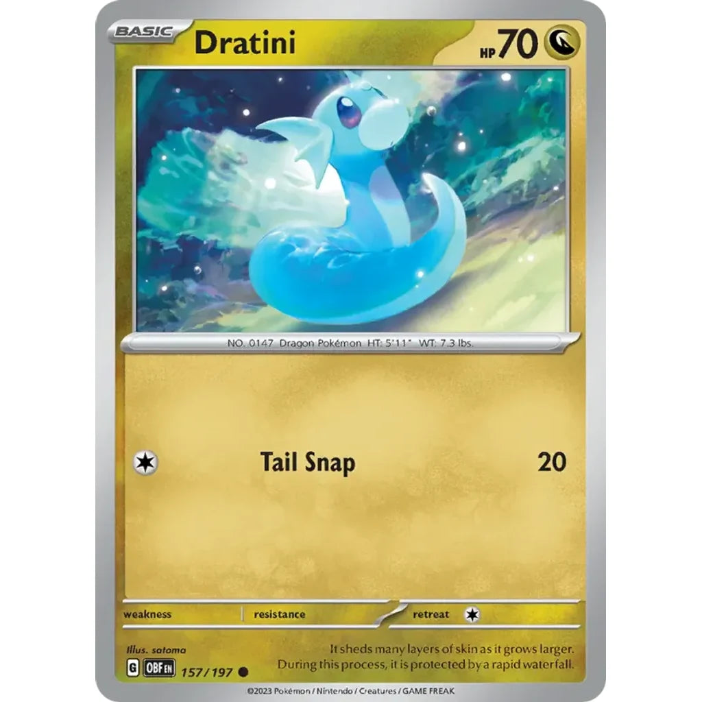 Dratini 157/197 Common Obsidian Flames Pokemon Near Mint (NM) przód
