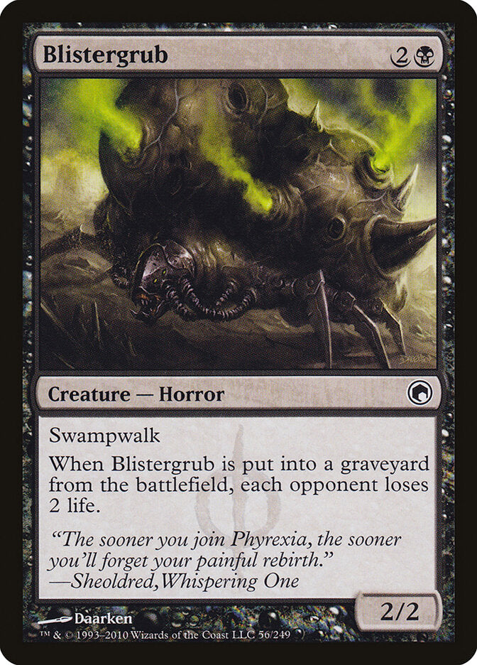 Blistergrub 56 Common Scars of Mirrodin Magic: The Gathering Foil Lightly Played (LP) przód
