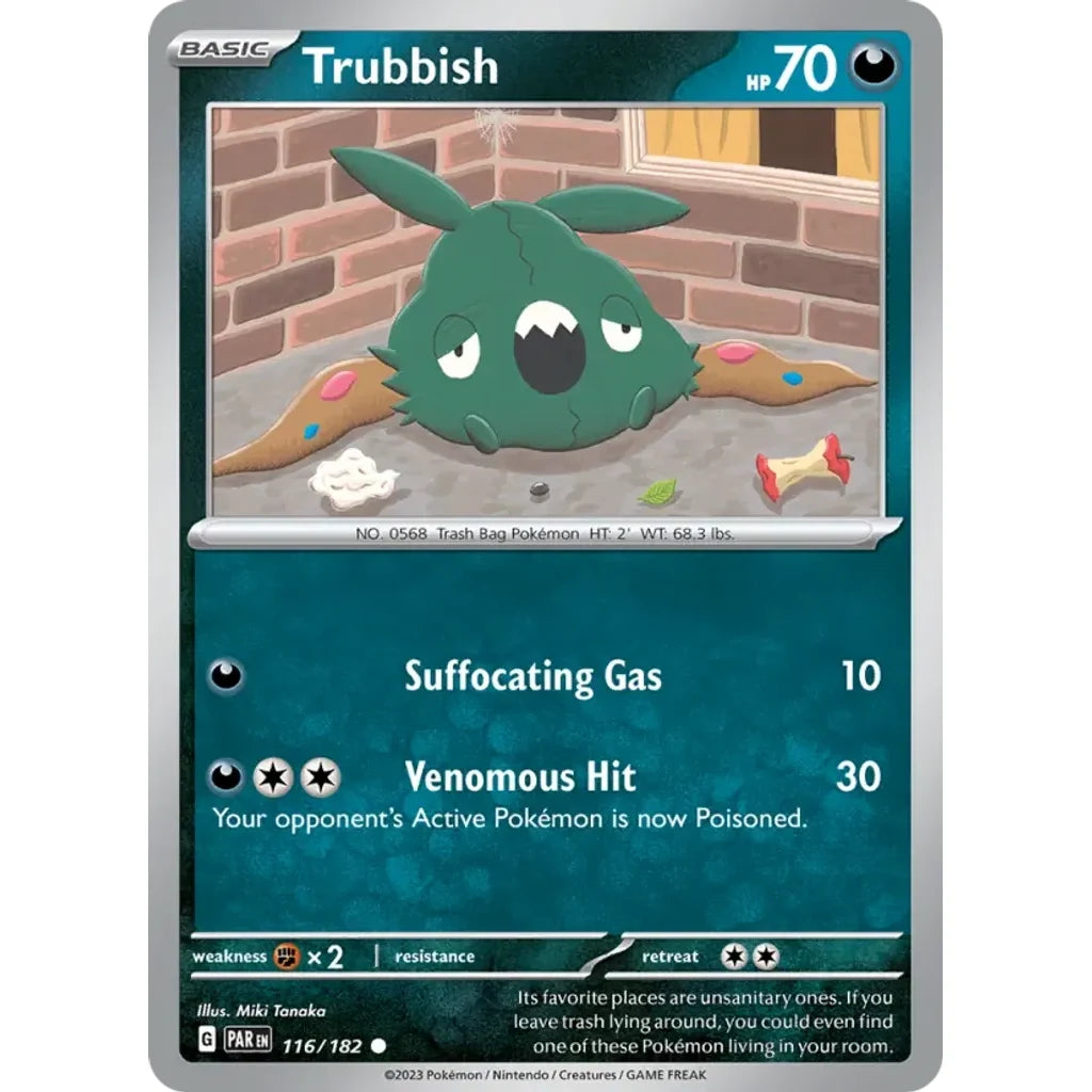 Trubbish 116/182 Common Paradox Rift Pokemon Near Mint (NM) przód