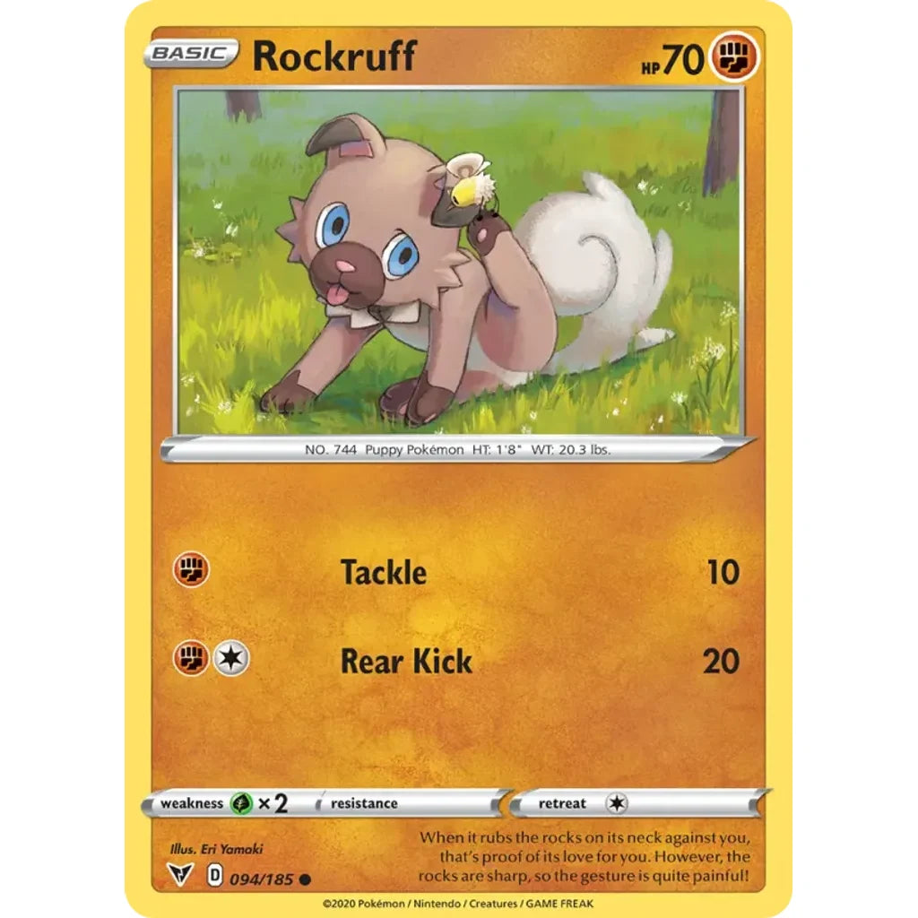 Rockruff 094/185 Common Vivid Voltage Pokemon Near Mint (NM) przód