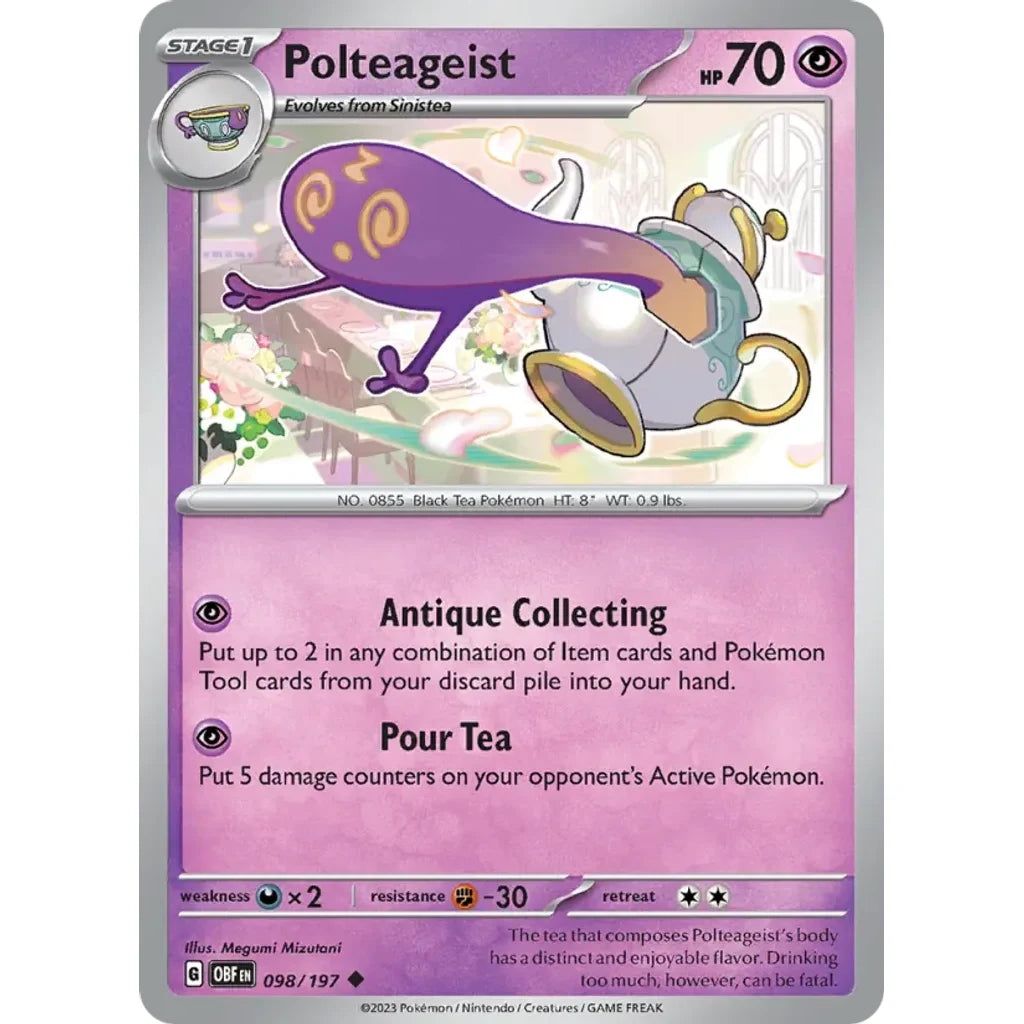 Polteageist 098/197 Uncommon Obsidian Flames Pokemon Near Mint (NM) przód