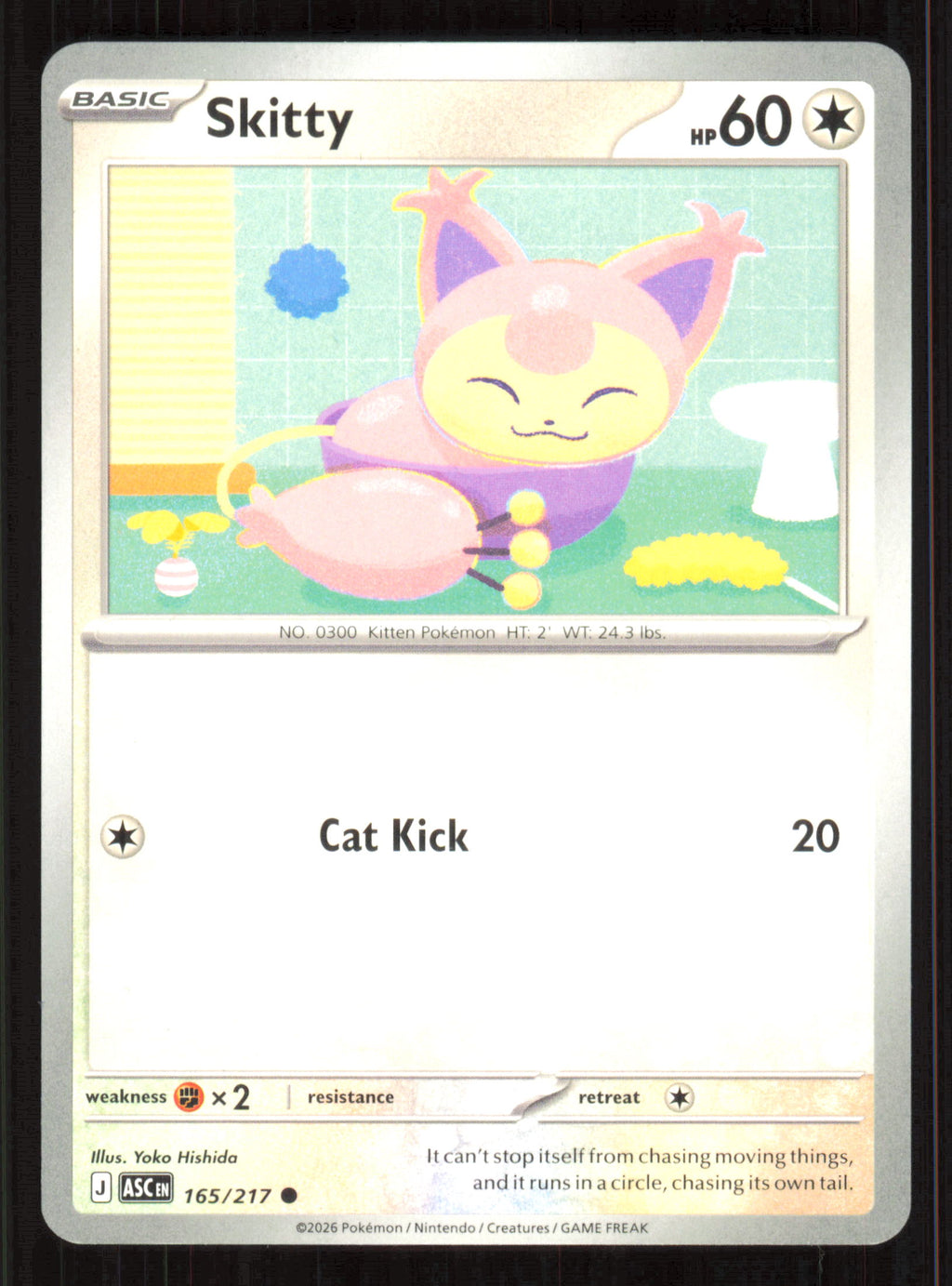 Skitty Common ME: Ascended Heroes 165/217 Near Mint (NM) przód
