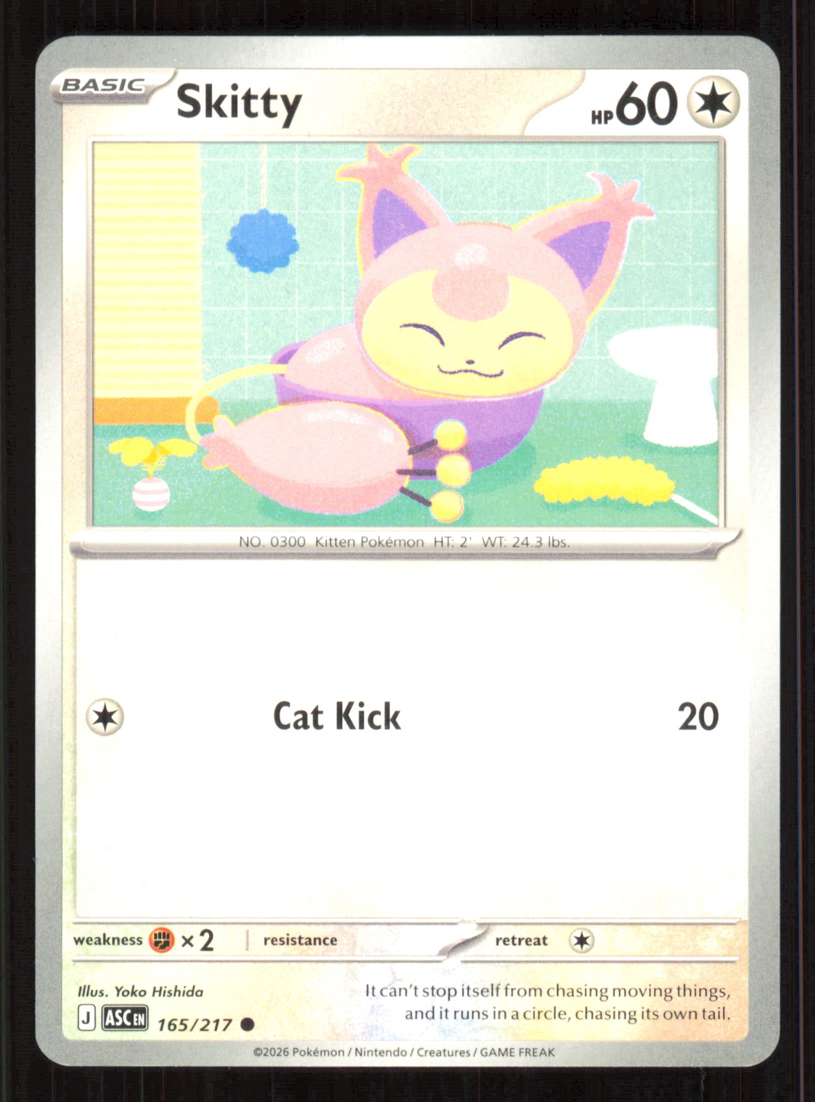 Skitty Common ME: Ascended Heroes 165/217 Near Mint (NM) — przód
