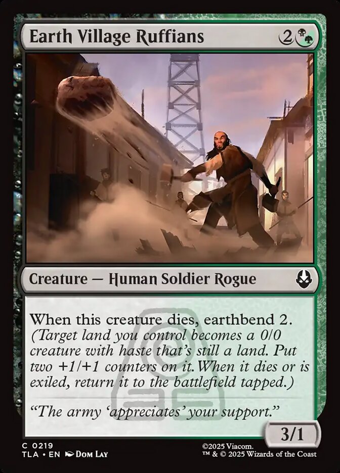 Earth Village Ruffians 219 Avatar: The Last Airbender Magic: The Gathering Near Mint (NM) przód